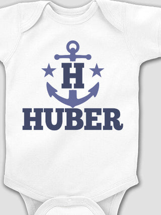 Nautical Monogram : Printed Baby Bodysuits