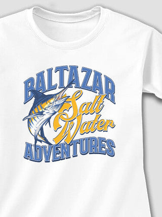 Salt Water Adventures : Adult Ladies Fitted T-Shirt