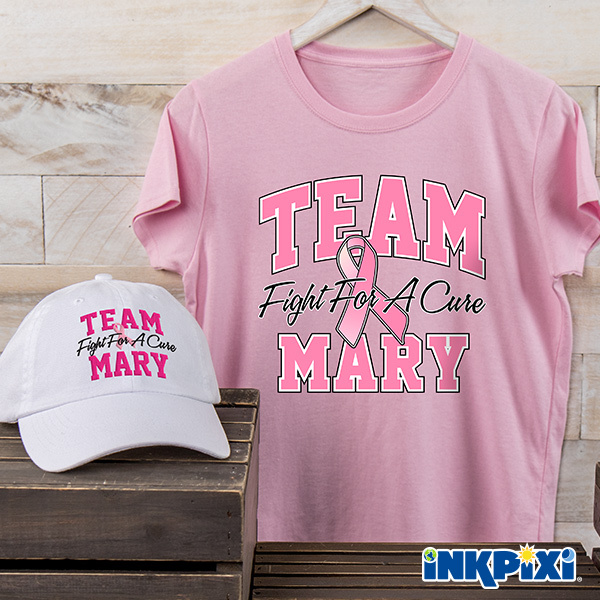 Mary inspired our Team personalized shirts and hats