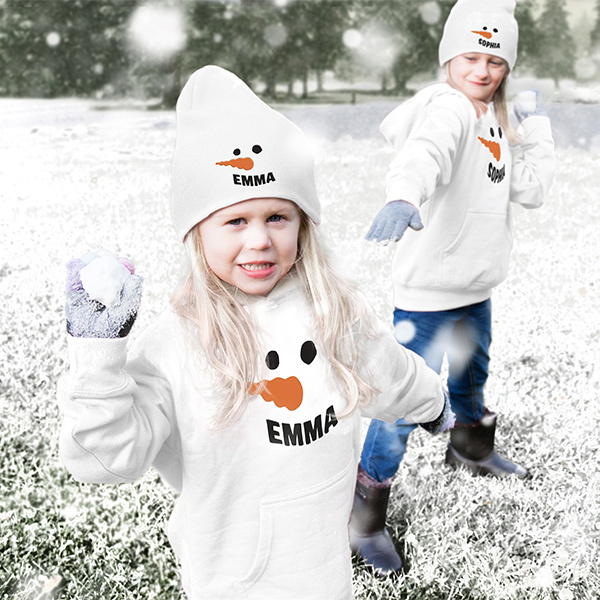 Snowman personalized shirts and hats