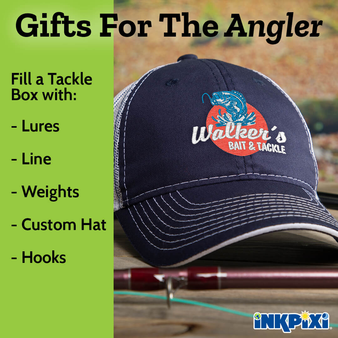 Custom hats are luring personalized gifts for the angler.