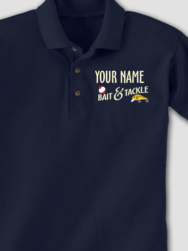 personalized polo shirt - bait & tackle fishing logo